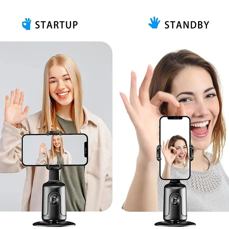 360 Auto Face Tracking AI,  Auto Phone Tripod Holder For Smartphones