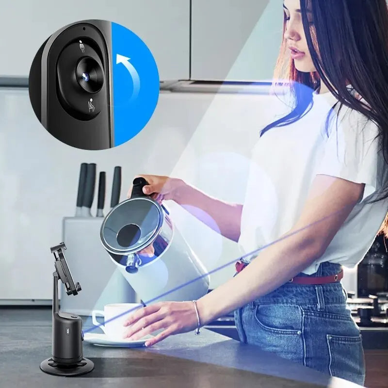 360 Auto Face Tracking AI,  Auto Phone Tripod Holder For Smartphones